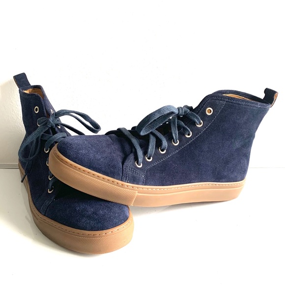 NWOT, Blue Suede, Gum Sole, Cap Toe, High Tops - Picture 2 of 8